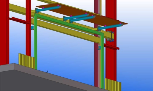 Technical drawing of the installation of a roller shutter